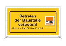 Werbebanner Betreten der Baustelle verboten (340 x 173 cm) Airtex