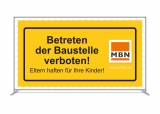 Werbebanner Betreten der Baustelle verboten (340 x 173 cm) Airtex