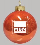 Christbaumkugeln orange mit MBN-Logo (1 VE = 6 Stck)